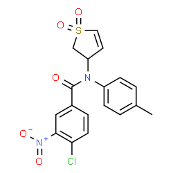 4-chloro-N-(1,1-dioxido-2,3-dihydrothiophen-3-yl)-3-nitro-N-(p-tolyl)benzamide structure