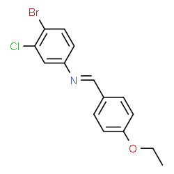 (4-bromo-3-chlorophenyl)(4-ethoxybenzylidene)amine structure