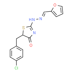 (Z)-5-(4-chlorobenzyl)-2-(((E)-furan-2-ylmethylene)hydrazono)thiazolidin-4-one结构式