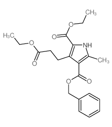 1H-Pyrrole-2,4-dicarboxylicacid, 3-(3-ethoxy-3-oxopropyl)-5-methyl-, 2-ethyl 4-(phenylmethyl) ester structure