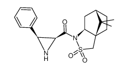 cis-2S,2'S,3'S-N-[(3-(phenyl)-2-aziridinyl)carbonyl]bornane-10,2-sultam Structure