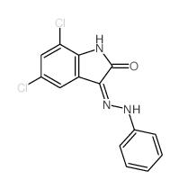 1H-Indole-2,3-dione,5,7-dichloro-, 3-(2-phenylhydrazone)结构式