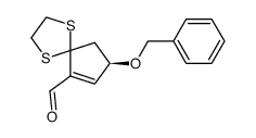 (3R)-3-benzyloxy-5-oxo-1-cyclopentene-1-carbaldehyde 5-ethylene dithioacetal结构式