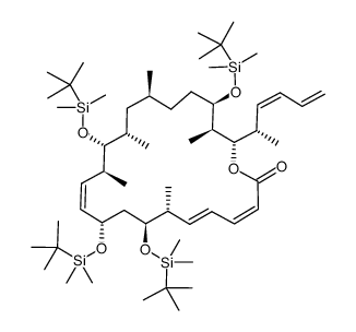 (3Z,5E,11Z)-(7R,8S,10S,13S,14R,15S,17S,20R,21R,22S)-8,10,14,20-tetrakis-(tert-butyldimethylsilyloxy)-7,13,15,17,21-pentamethyl-22-((Z)-(S)-1-methyl-penta-2,4-dienyl)-oxacyclodocosa-3,5,11-trien-2-one结构式