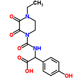 D-(-)-4-乙基-2,3-二氧-1-哌嗪酰胺基对羟基苯乙酸结构式