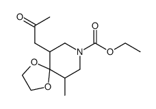 ethyl 10-methyl-6-(2-oxopropyl)-1,4-dioxa-8-azaspiro[4.5]decane-8-carboxylate结构式