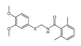 N-(((3,4-dimethoxyphenyl)thio)methyl)-2,6-dimethylbenzamide结构式