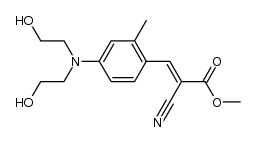 3-{4-[bis-(2-hydroxy-ethyl)-amino]-2-methyl-phenyl}-2-cyano-acrylic acid methyl ester结构式