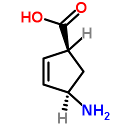 (-)-(1S,4r)-4-氨基环戊烯-2-羧酸结构式