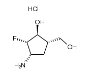 (+/-)-(1α,2β,3α,4α)-4-amino-3-fluoro-2-hydroxycyclopentanemethanol hydrochloride salt Structure