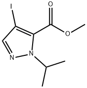 4-Iodo-2-isopropyl-2H-pyrazole-3-carboxylic acid methyl ester Structure