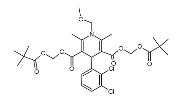 bis(pivaloyloxymethyl) 4-(2,3-dichlorophenyl)-1,4-dihydro-1-(methoxymethyl)-2,6-dimethyl-3,5-pyridinedicarboxylate结构式