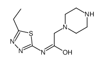 N-(5-ethyl-1,3,4-thiadiazol-2-yl)-2-piperazin-1-ylacetamide结构式