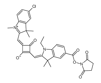 1-[(5-氯-1,3-二氢-1,3,3-三甲基-2H-吲哚-2-亚基)甲基]-3-[[5-[[(2,5-二氧代-1-吡咯烷基)氧基]羰基]-1-乙基-1,3-二氢-3,3-二甲基-2H-吲哚-2-亚基]甲基]-2,4-二羟基环丁烯二鎓二(内盐)结构式