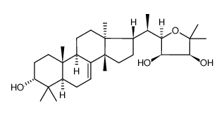 (13α,14β,17α,20R)-22,25-Epoxy-5α-lanost-7-ene-3α,23,24-triol结构式