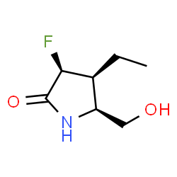 (3S,4S,5S)-4-乙基-3-氟-5-(羟基甲基)吡咯烷-2-酮结构式