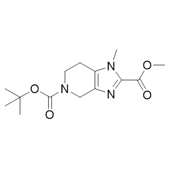5-叔丁基2-甲基1-甲基-6,7-二氢-1H-咪唑并[4,5-c]吡啶-2,5(4H)-二羧酸酯结构式