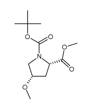 (2S,4S)-1-叔丁基 2-甲基 4-甲氧基吡咯烷-1,2-二羧酸酯结构式