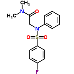 2-([(4-FLUOROPHENYL)SULFONYL]ANILINO)-N,N-DIMETHYLACETAMIDE结构式