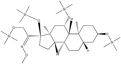 3α,11β,17,21-Tetrakis(trimethylsiloxy)-5α-pregnan-20-one O-methyl oxime structure