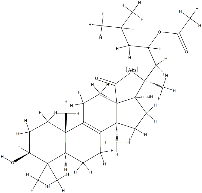 23-Acetoxy-3β,20-dihydroxy-5α-lanost-8-en-18-oic acid γ-lactone Structure