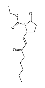 2-Oxo-5-((E)-3-oxo-oct-1-enyl)-pyrrolidine-1-carboxylic acid ethyl ester Structure