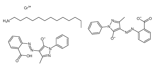 [二[2-[(4,5-二氢-3-甲基-5-氧代-1-苯基-1H-吡唑-4-基)偶氮]苯甲酸根合]铬酸氢与1-十三烷胺]的化合物结构式