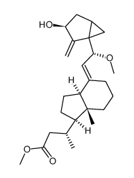 methyl (3R)-3-((1R,3aS,7aR,E)-4-((2R)-2-((3S)-3-hydroxy-2-methylenebicyclo[3.1.0]hexan-1-yl)-2-methoxyethylidene)-7a-methyloctahydro-1H-inden-1-yl)butanoate Structure