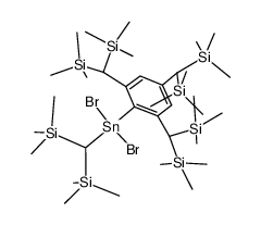 dibromo[bis(trimethylsilyl)methyl](2,4,6-tris[bis(trimethylsilyl)methyl]phenyl)stannane Structure