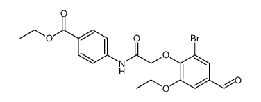 Benzoic acid, 4-[[2-(2-bromo-6-ethoxy-4-formylphenoxy)acetyl]amino]-, ethyl ester结构式