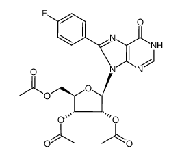 2',3',5'-tri-O-acetyl-8-(4-fluorophenyl)inosine Structure