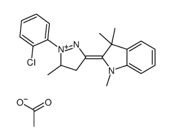 2-[1-(2-chlorophenyl)-4,5-dihydro-5-methyl-1H-pyrazol-3-yl]-1,3,3-trimethyl-3H-indolium acetate结构式