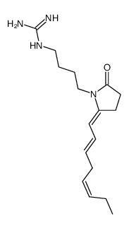 N-[4-[(E)-2-[(2E,5Z)-2,5-Octadienylidene]-5-oxopyrrolidin-1-yl]butyl]guanidine Structure