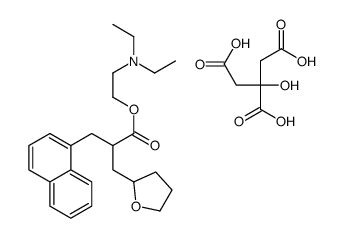 diethyl[2-[3-(2-furyl)-2-(2-naphthylmethyl)propionyloxy]ethyl]ammonium dihydrogen citrate结构式