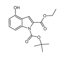 4-hydroxy-indole-1,2-dicarboxylic acid 1-tert-butyl ester 2-ethyl ester结构式