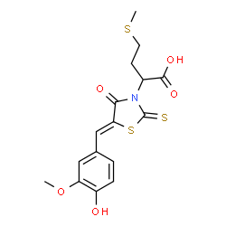 2-[5-(4-hydroxy-3-methoxybenzylidene)-4-oxo-2-thioxo-1,3-thiazolidin-3-yl]-4-(methylsulfanyl)butanoic acid Structure