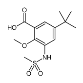 Benzoic acid, 5-(1,1-dimethylethyl)-2-methoxy-3-[(methylsulfonyl)amino] Structure