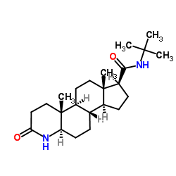 3-Oxo-4-aza-5a-androstane-17-beta-(N-tert-butylcarboxamide) Structure