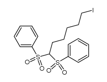 (6-iodohexane-1,1-diyldisulfonyl)dibenzene Structure