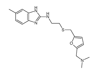 [2-(5-Dimethylaminomethyl-furan-2-ylmethylsulfanyl)-ethyl]-(6-methyl-1H-benzoimidazol-2-yl)-amine结构式