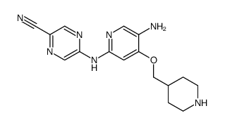 5-[[5-amino-4-(piperidin-4-ylmethoxy)pyridin-2-yl]amino]pyrazine-2-carbonitrile结构式