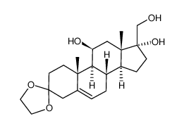 11β,17α-Dihydroxy-17β-(hydroxymethyl)androst-5-en-3-one 3-(Ethylene acetal) Structure