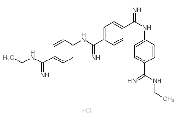 1,4-Benzenedicarboximidamide, N, N-bis[4-[ (ethylamino)iminomethyl]phenyl]-,tetrahydrochloride结构式