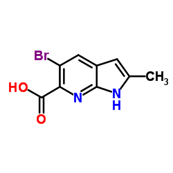 5-Bromo-2-methyl-1H-pyrrolo[2,3-b]pyridine-6-carboxylic acid Structure