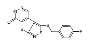 8-[(4-fluorophenyl)methylsulfanyl]-1H-[1,2]thiazolo[1,2]thieno[3,4-b]triazin-4-one Structure