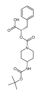 (2S)-2-<<<4-<(tert-butyloxycarbonyl)amino>-1-piperidyl>carbonyl>oxy>-3-phenylpropionic acid Structure