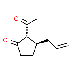 Cyclopentanone, 2-acetyl-3-(2-propenyl)-, trans- (9CI) picture