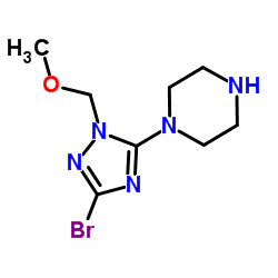 1-[3-Bromo-1-(methoxymethyl)-1H-1,2,4-triazol-5-yl]piperazine结构式