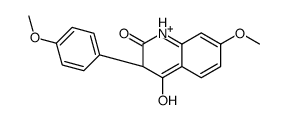 (3S)-4-hydroxy-7-methoxy-3-(4-methoxyphenyl)-3H-quinolin-1-ium-2-one结构式