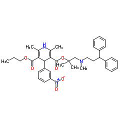 1-[(3,3-Diphenylpropyl)(methyl)amino]-2-methyl-2-propanyl propyl 2,6-dimethyl-4-(3-nitrophenyl)-1,4-dihydro-3,5-pyridinedicarboxylate Structure
